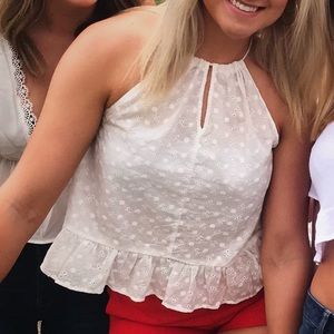 White Lace Caution To The Wind Tank